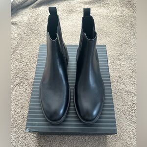 Giovanni Conti Black Leather Chelsea Boots Made in Italy Size 41 Luxury Minimal